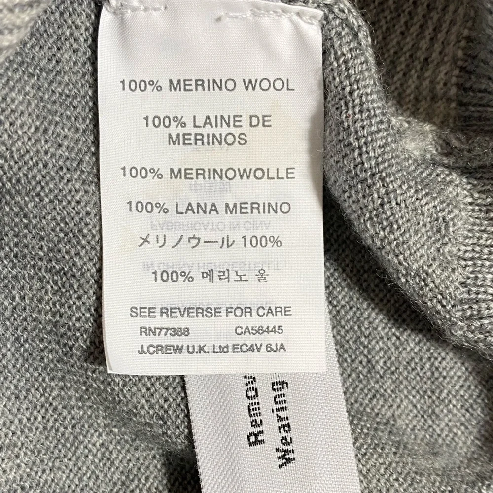 J Crew Merino wool sweater pullover raglan crewneck large two‎ tone gray GUC